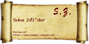 Suha Zádor névjegykártya